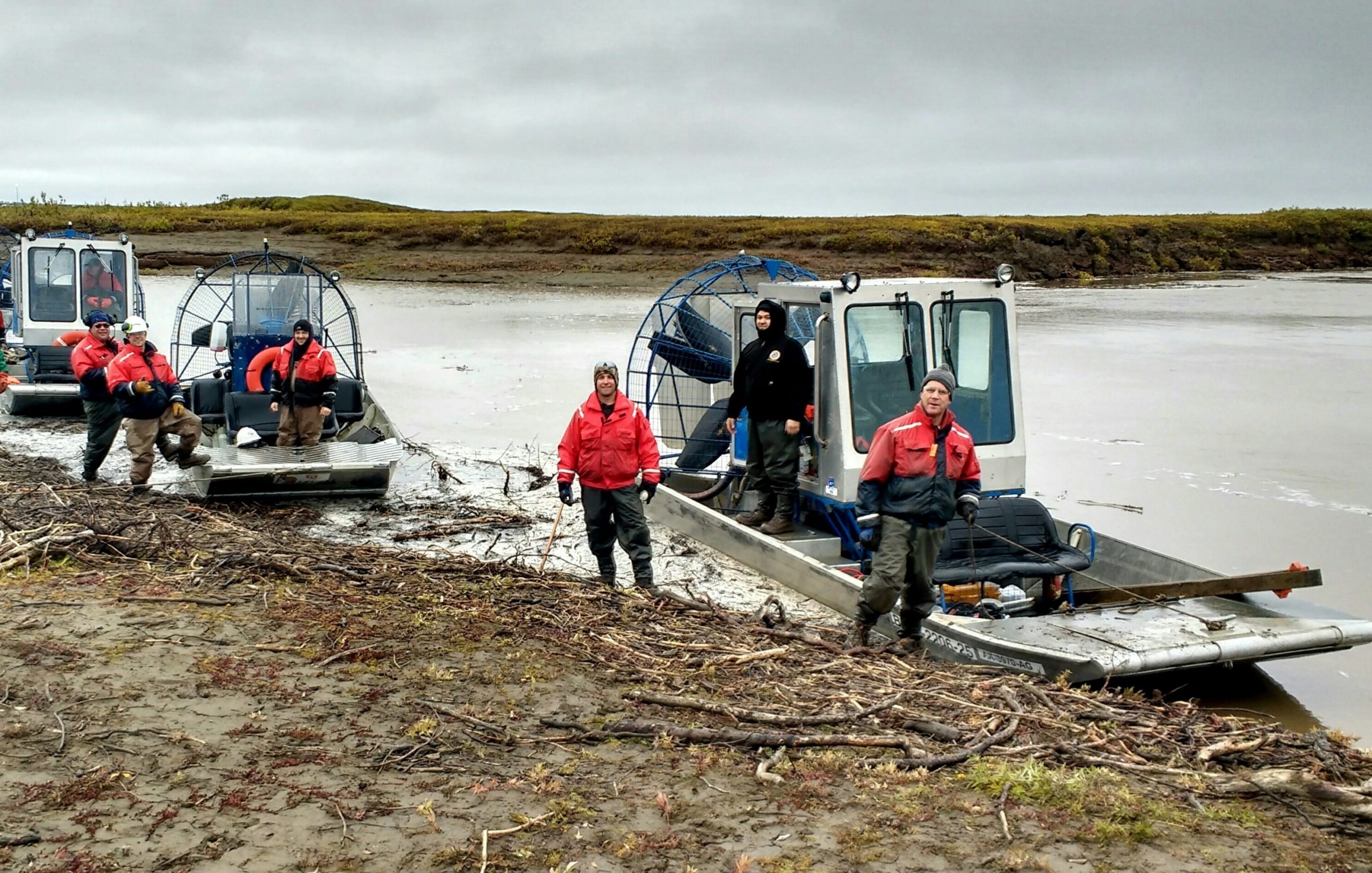 Alpine Spill Response Team practicing airboat operations and river response tactics